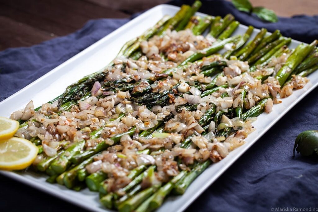 Side Dishes That Go With Venison (25+ Delicious Choices) 9 Roasted Asparagus With Buttered Shallots And Garlic Scapes