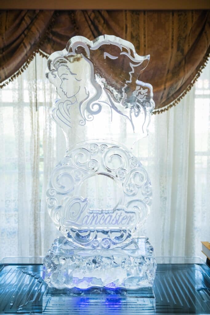 Beauty and the Beast themed ice sculpture