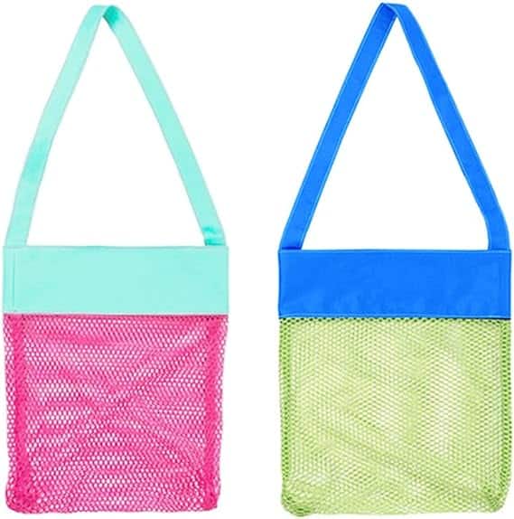 Two mesh bags against a white background.