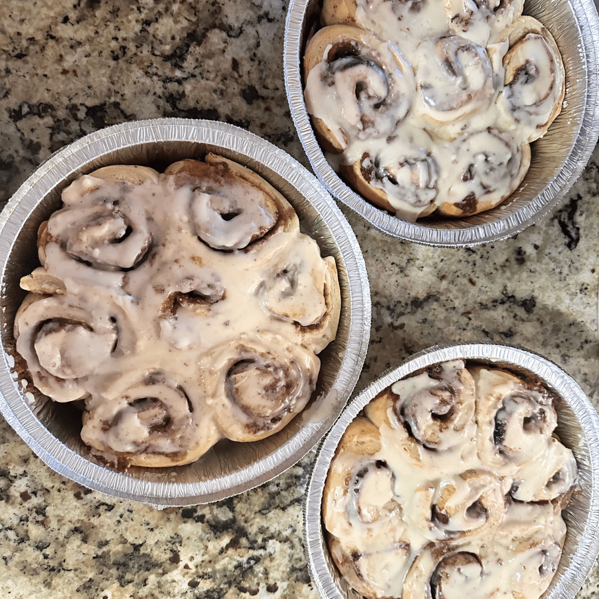 Sourdough Cinnamon Rolls in Round Pan