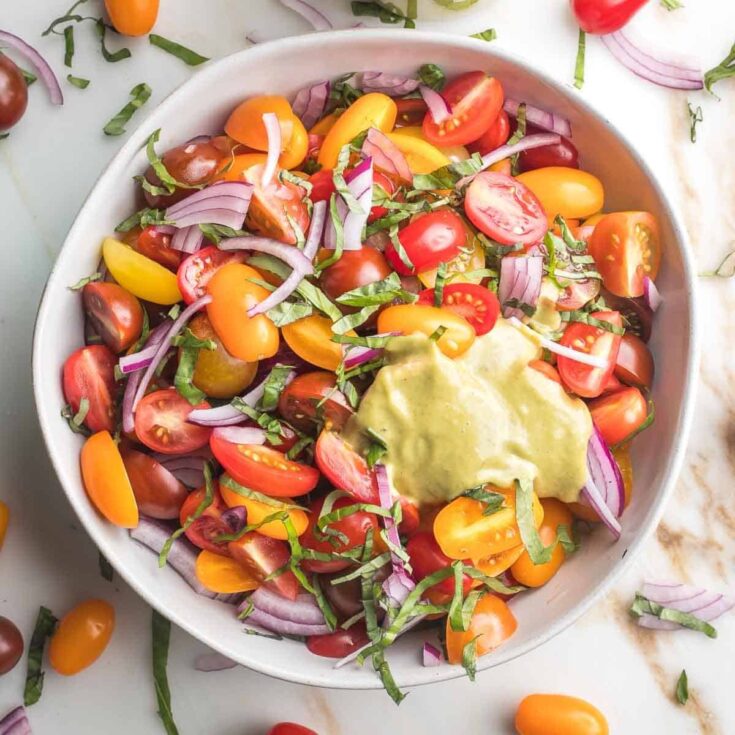 Image for Tomato and Onion Salad with Balsamic Dressing