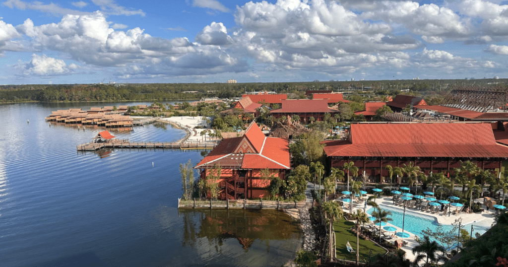 View of Polynesian Resort from Penthouse at Island Tower Disney World 