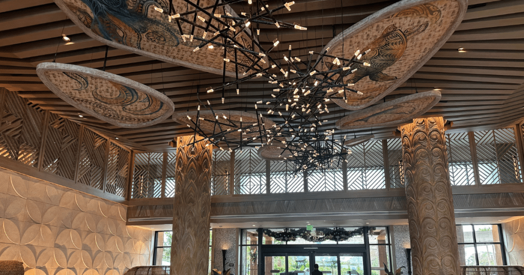 Lobby of Polynesian Island Tower at Disney World 