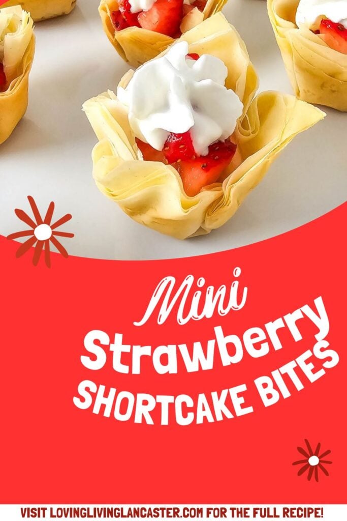 The finished Mini Shortcake Bites on a platter.