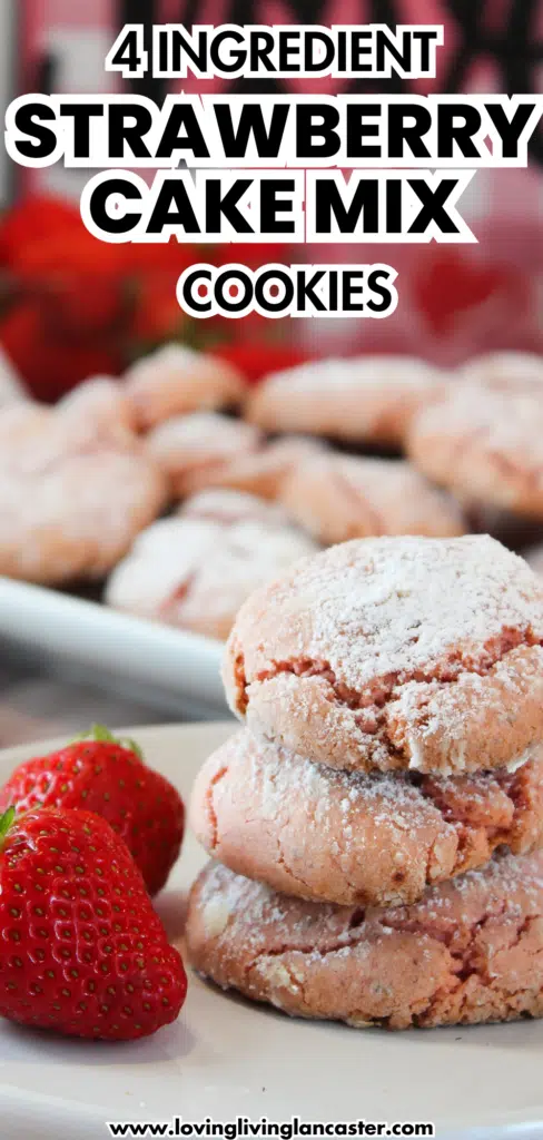 Strawberry Cake Mix Cookies Pin